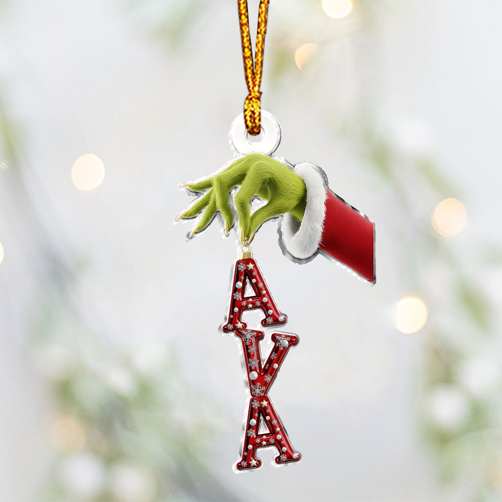 Merry Grinchmas Name Ornament - Personalized Stole Christmas Custom Shaped Ornament