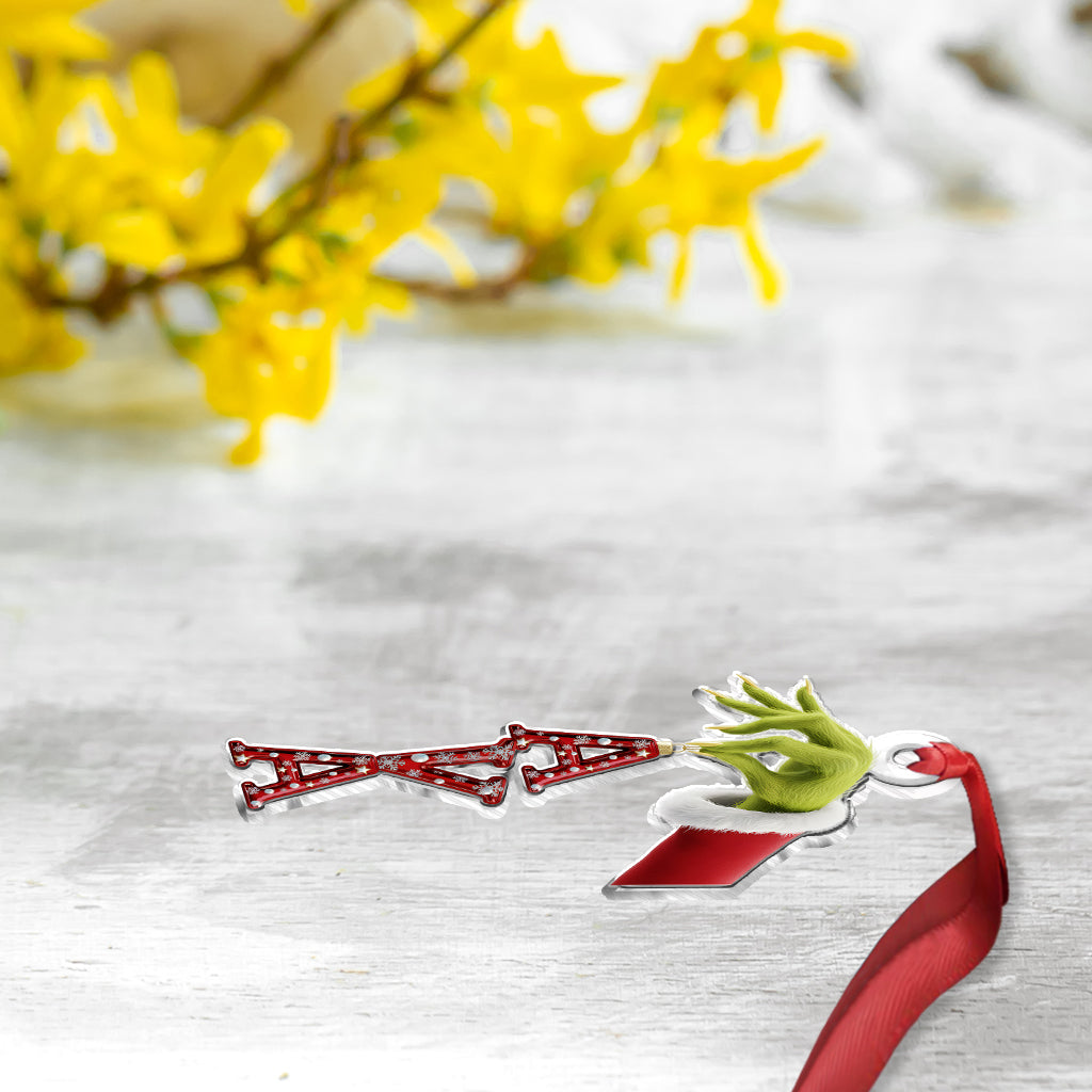 Merry Grinchmas Name Ornament - Personalized Stole Christmas Custom Shaped Ornament