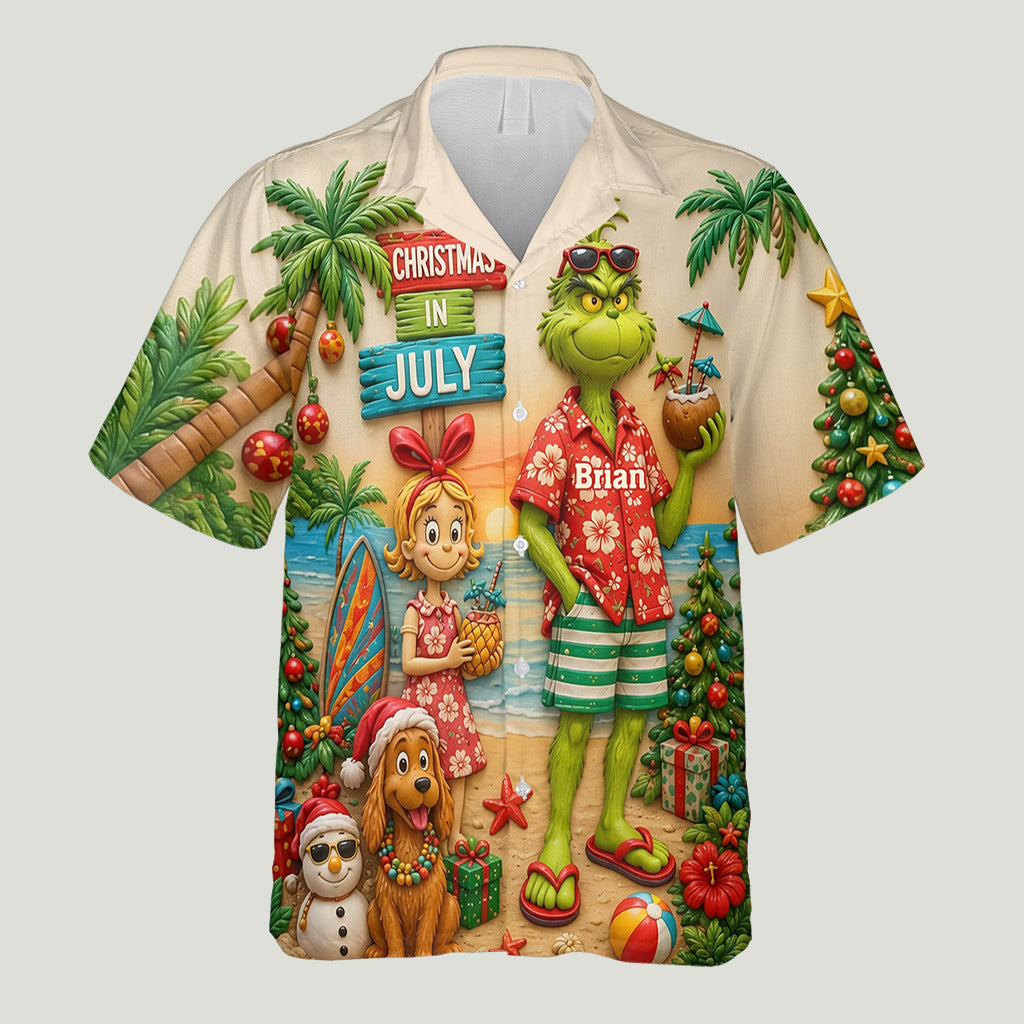 Christmas In July - Personalized Stole Christmas Hawaiian Shirt