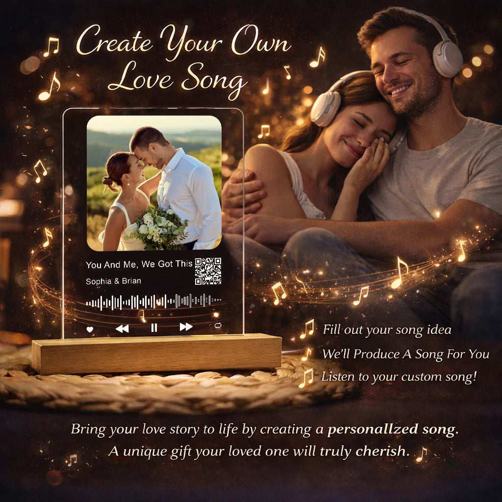 Créez votre propre chanson de couple - Veilleuse LED personnalisée pour couple
