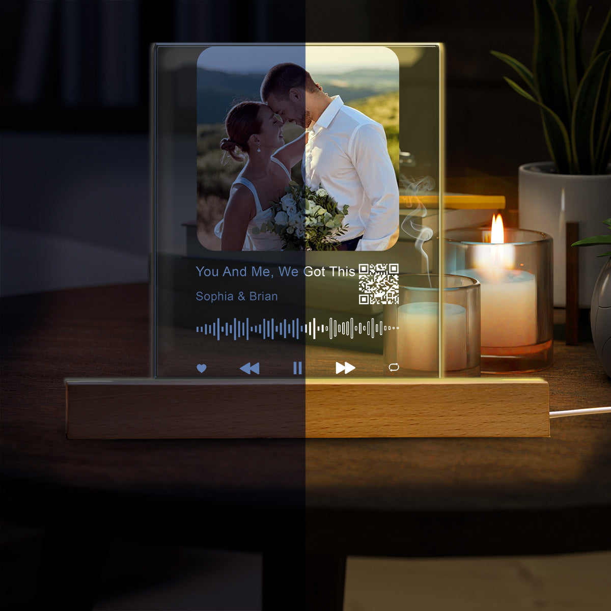 Créez votre propre chanson de couple - Veilleuse LED personnalisée pour couple