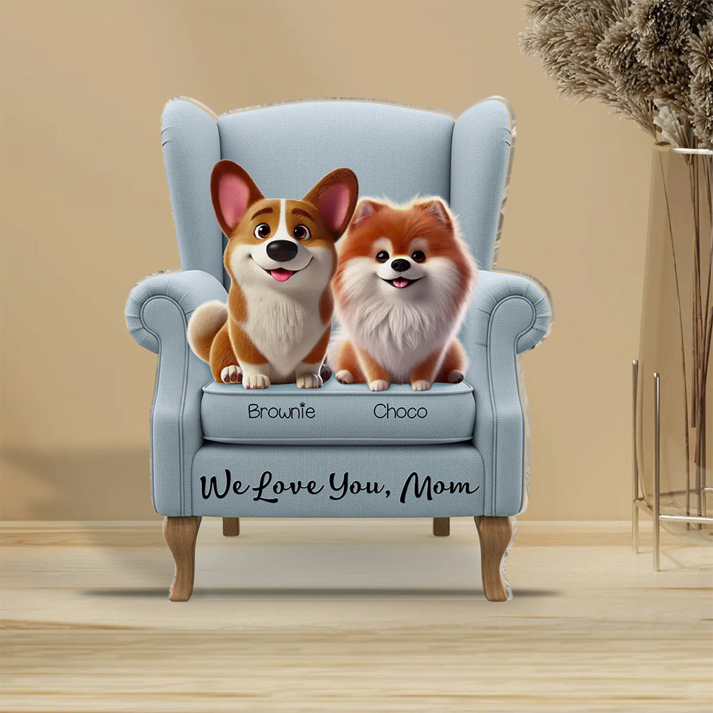 Meilleure maman de chien au monde - Plaque acrylique personnalisée en forme de chien