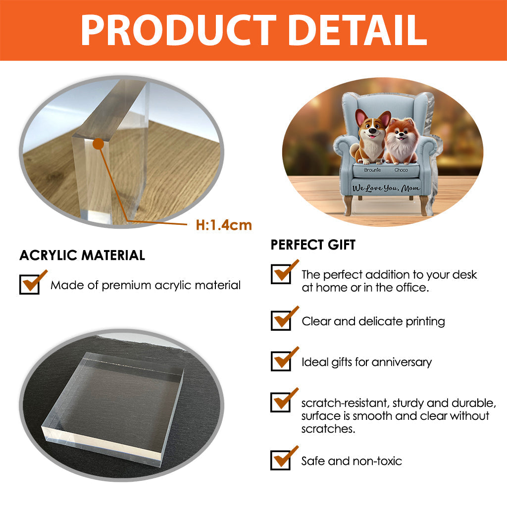 Meilleure maman de chien au monde - Plaque acrylique personnalisée en forme de chien