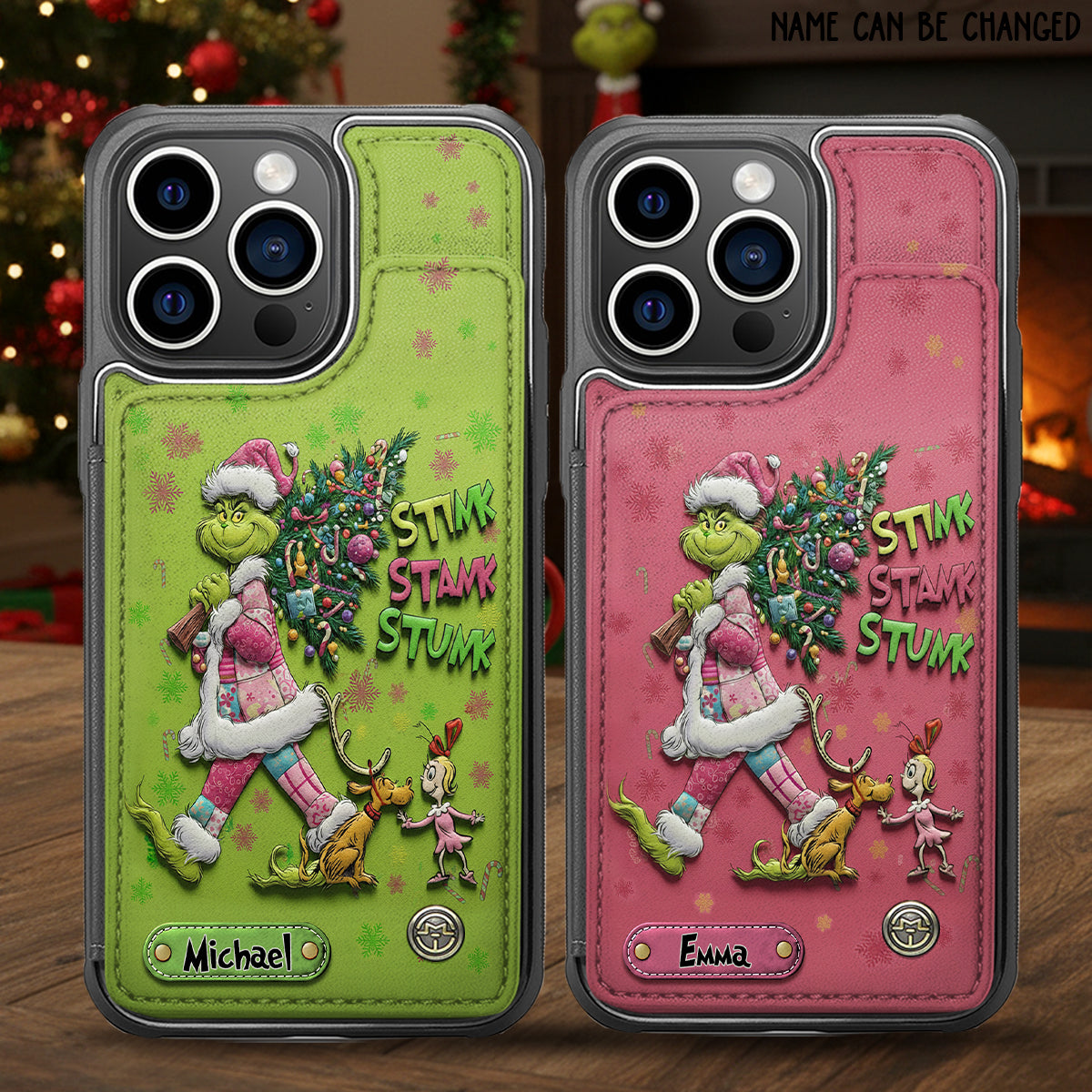 Merry Grinchmas - Personalized Stole Christmas Fully Printed Wallet Phone Case