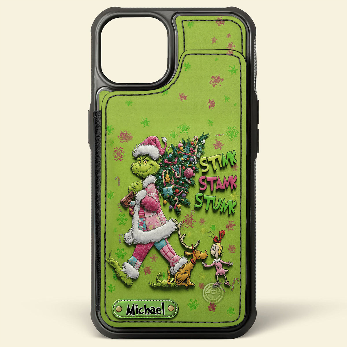 Merry Grinchmas - Personalized Stole Christmas Fully Printed Wallet Phone Case