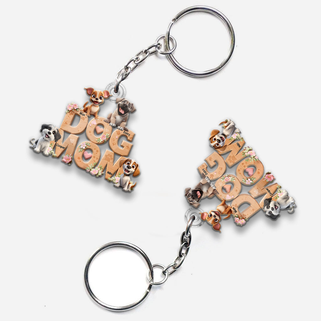 Dog Mom - Personalized Dog Custom Shaped Keychain