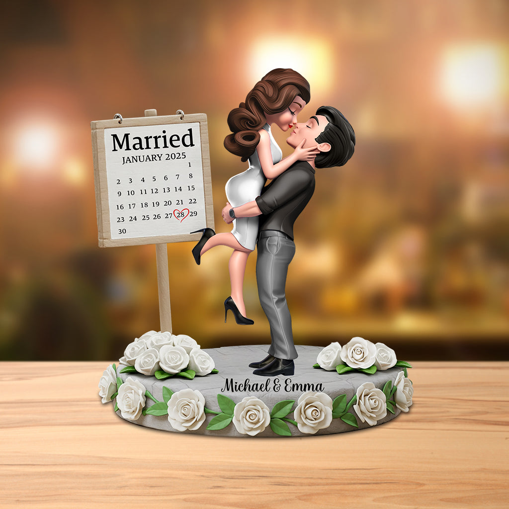 Joyeux anniversaire mon amour - Plaque acrylique personnalisée pour couple