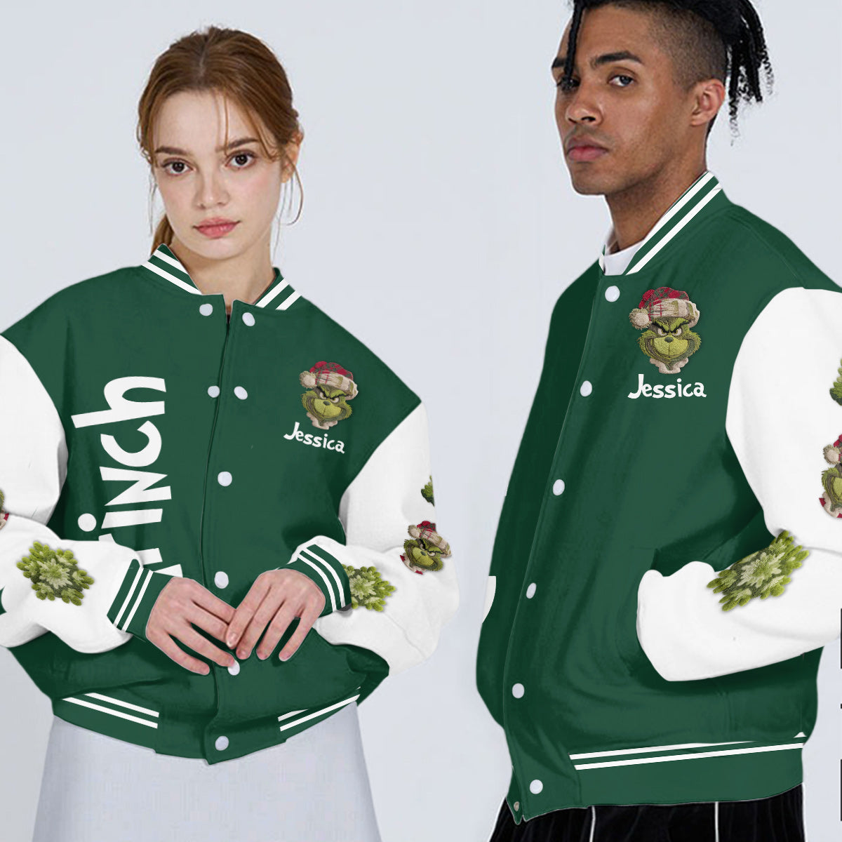 Merry Grinchmas - Personalized Stole Christmas Varsity Jacket