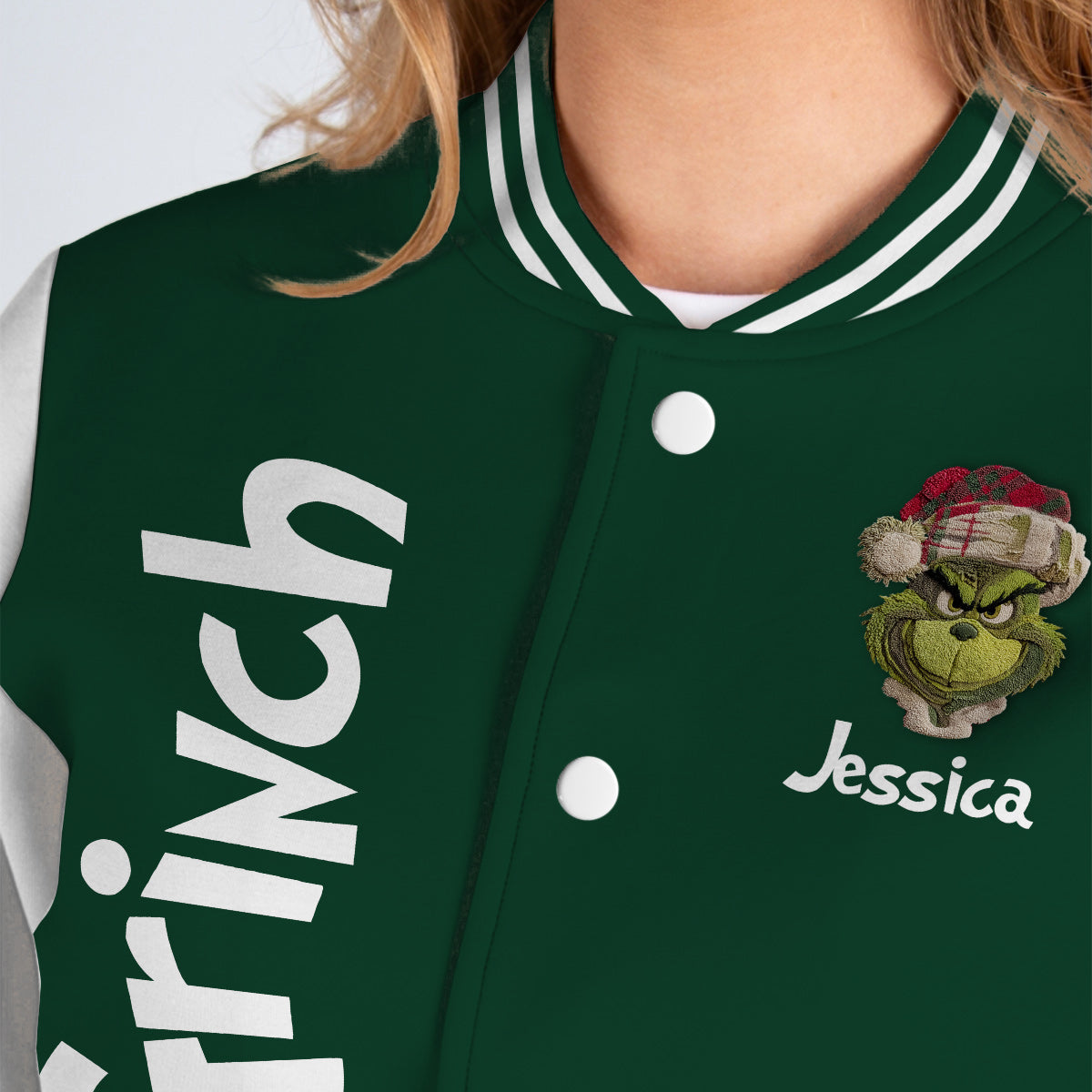 Merry Grinchmas - Personalized Stole Christmas Varsity Jacket