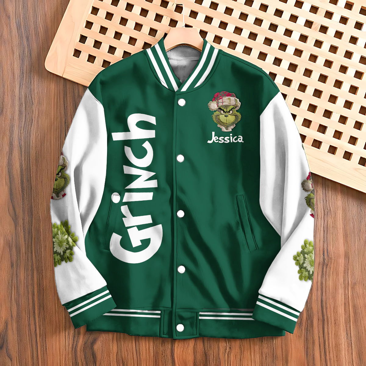Merry Grinchmas - Personalized Stole Christmas Varsity Jacket