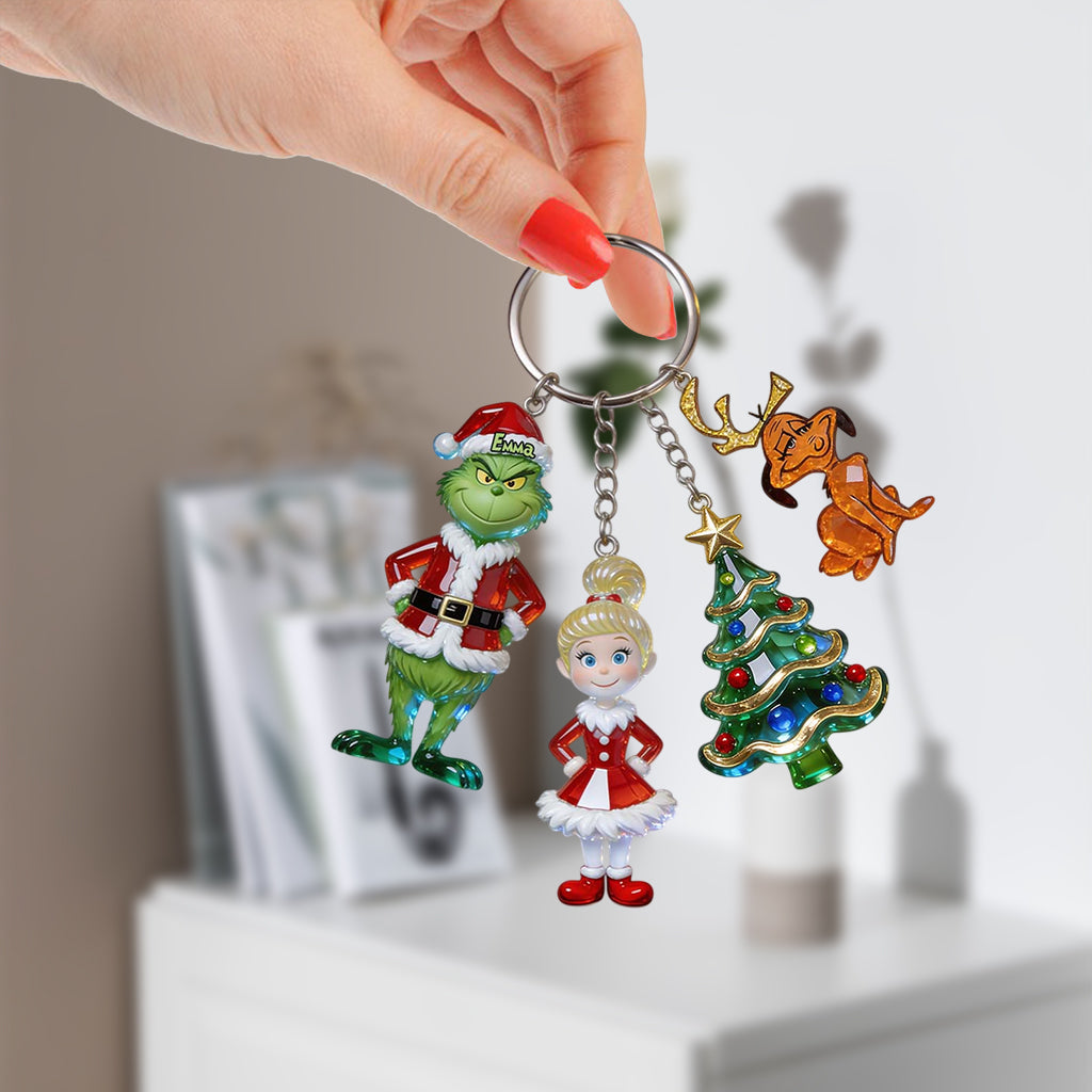 Merry Christmas - Personalized Stole Christmas Premium Keychain With Charms