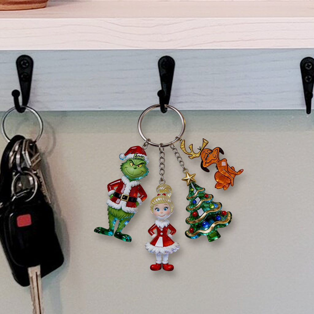 Merry Christmas - Personalized Stole Christmas Premium Keychain With Charms