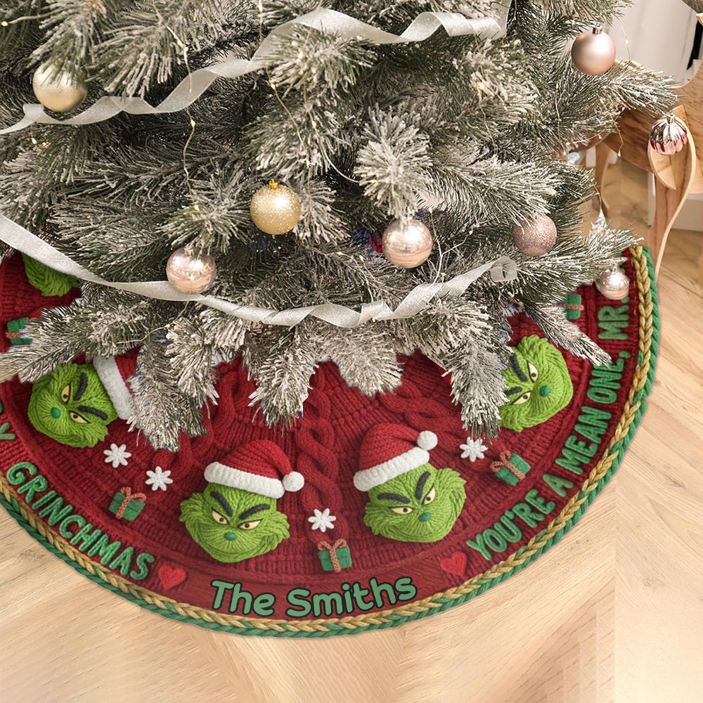 Tu es méchant(e) ! - Jupe de sapin de Noël personnalisée en forme d'étole
