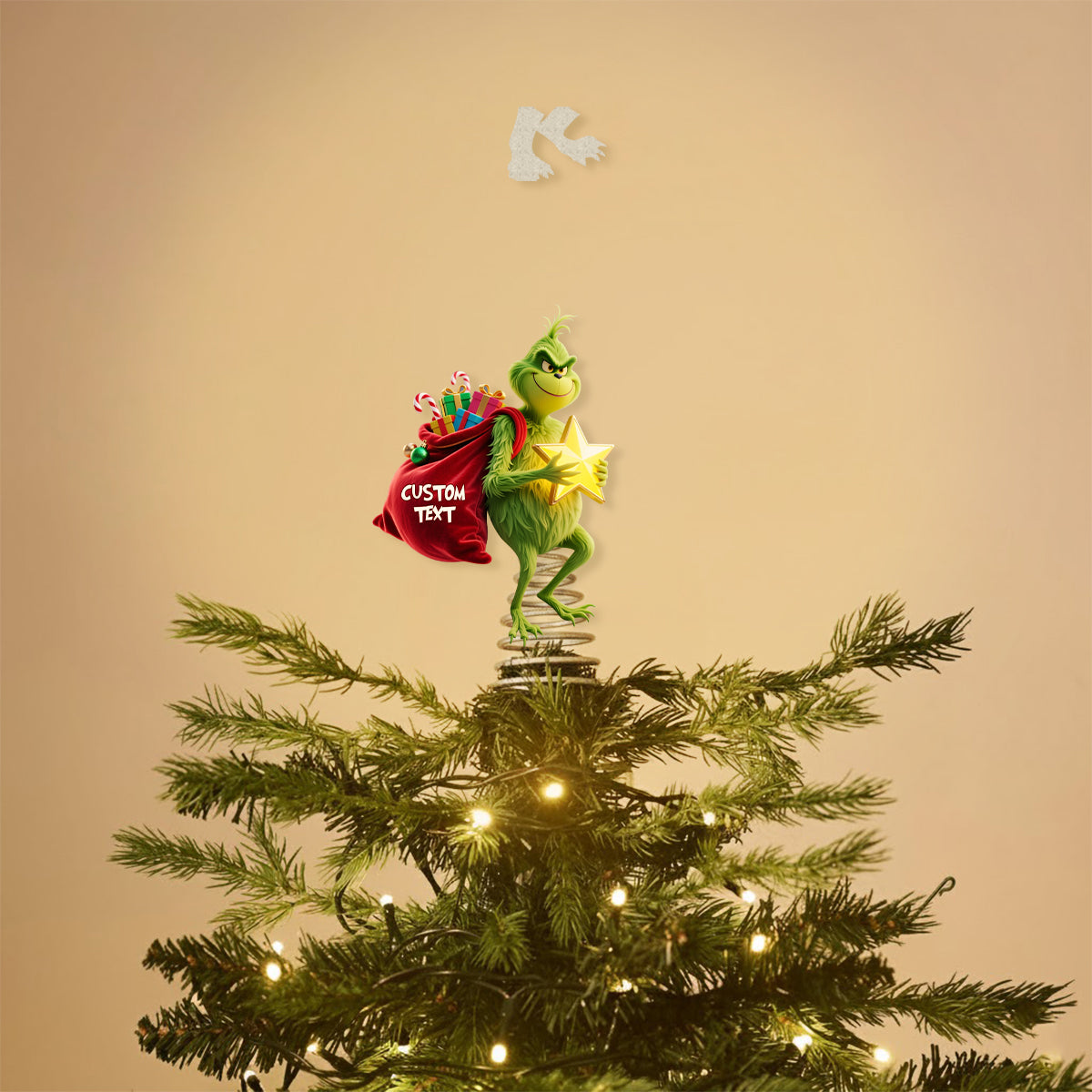 Funny Christmas Tree Topper - Personalized Stole Christmas LED Light Tree Topper