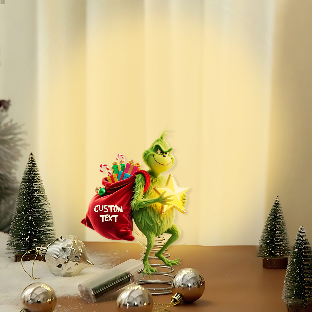 Funny Christmas Tree Topper - Personalized Stole Christmas LED Light Tree Topper