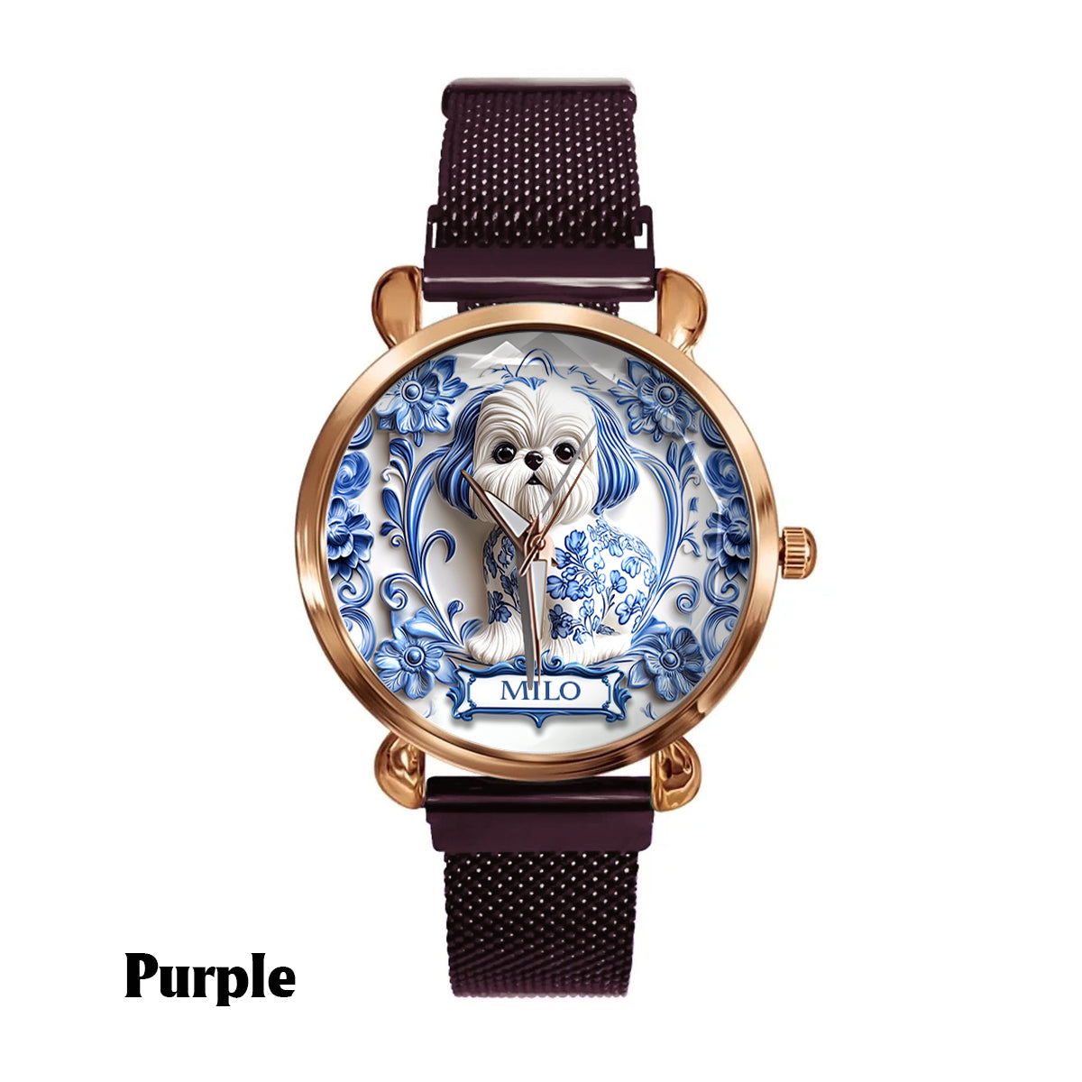 Maman de chien - Montre-bracelet personnalisée pour femme avec chien 