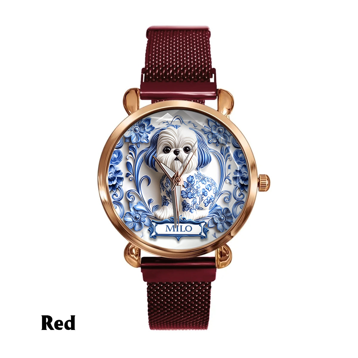 Maman de chien - Montre-bracelet personnalisée pour femme avec chien 
