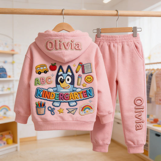 Back To School Gift for Kids - Personalized Bluey Kid Hoodie & Kid Jogger Sweatpants