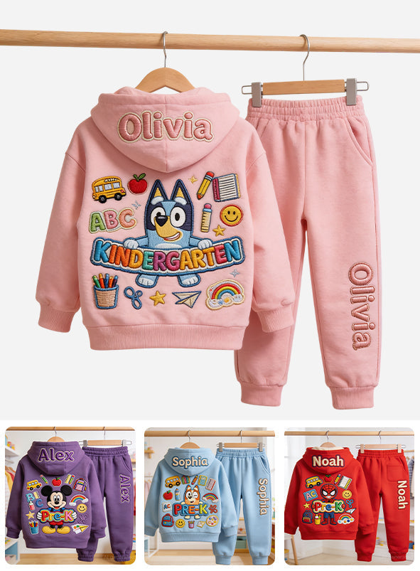 Back To School Gift for Kids - Personalized Bluey Kid Hoodie & Kid Jogger Sweatpants