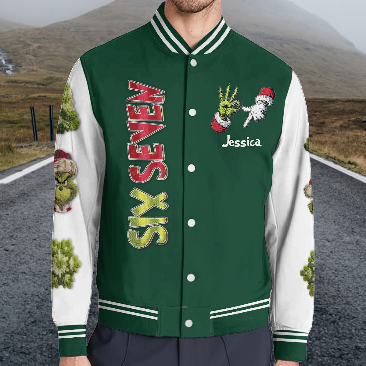 Six Seven - Personalized Stole Christmas Varsity Jacket