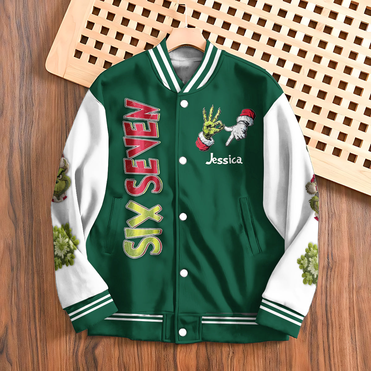 Six Seven - Personalized Stole Christmas Varsity Jacket