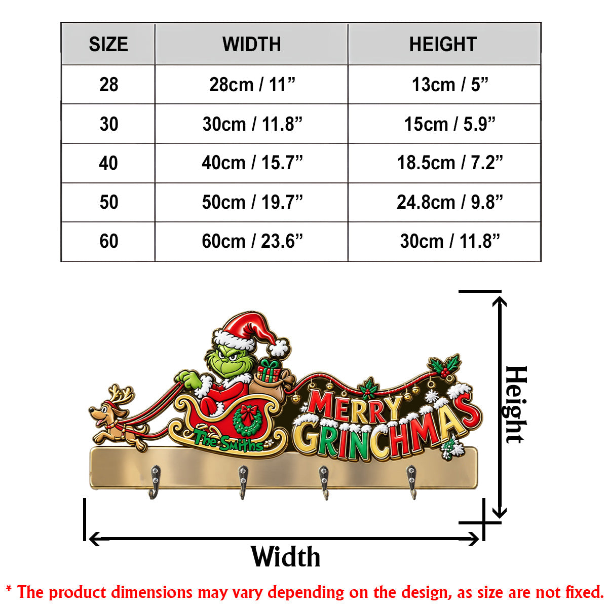 MERRY GRINCHMAS - Personalized Stole Christmas Custom Shaped Hanging Rack