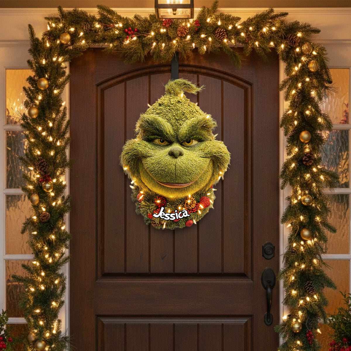 Grinchmas Wreath - Personalized Stole Christmas LED Light Acrylic Sign