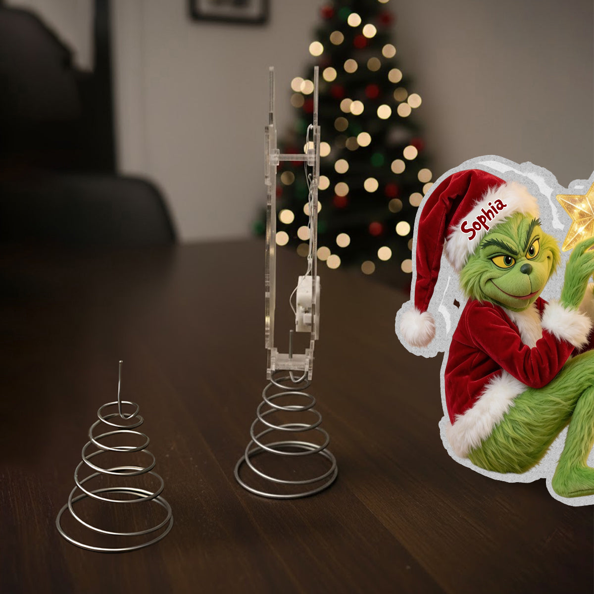 Funny Grinchmas - Personalized Stole Christmas LED Light Tree Topper