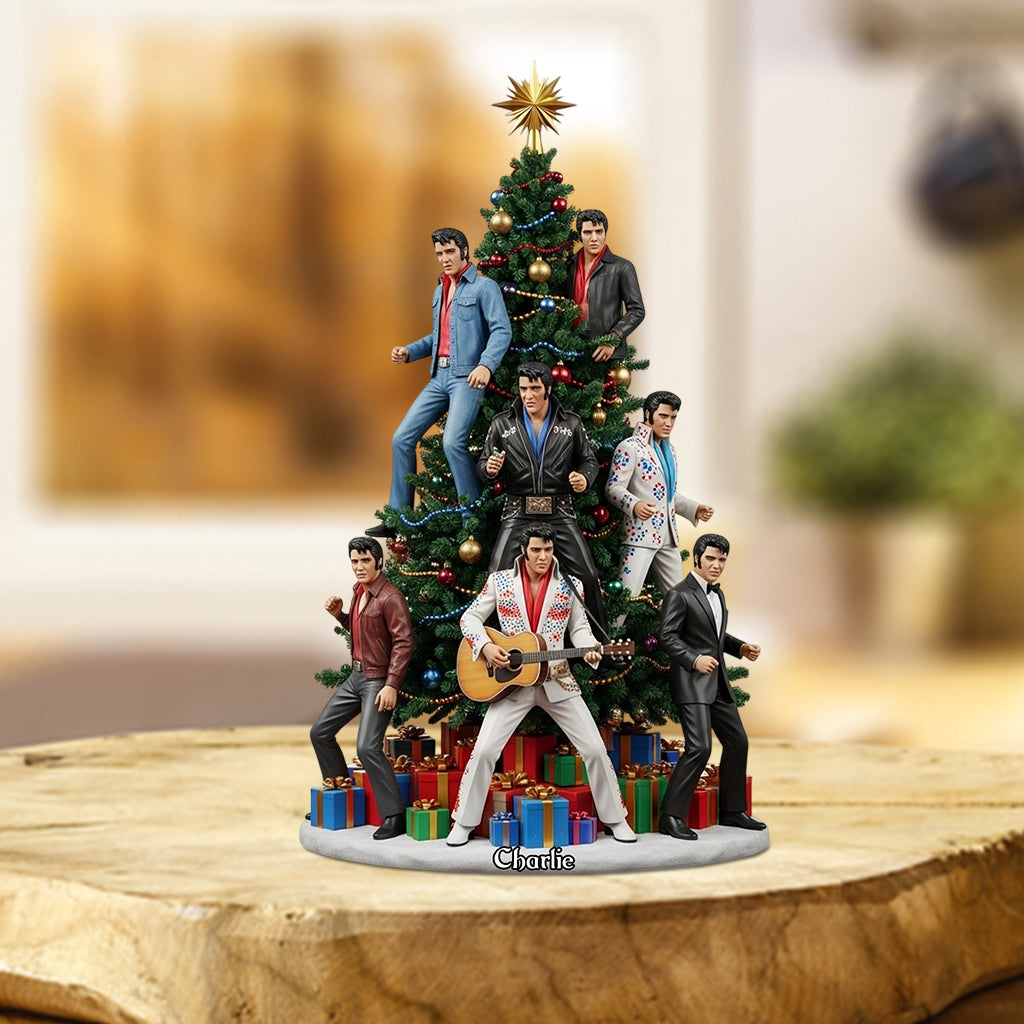 Merry Christmas - Personalized King of Rock and Roll Custom Shaped Acrylic Plaque