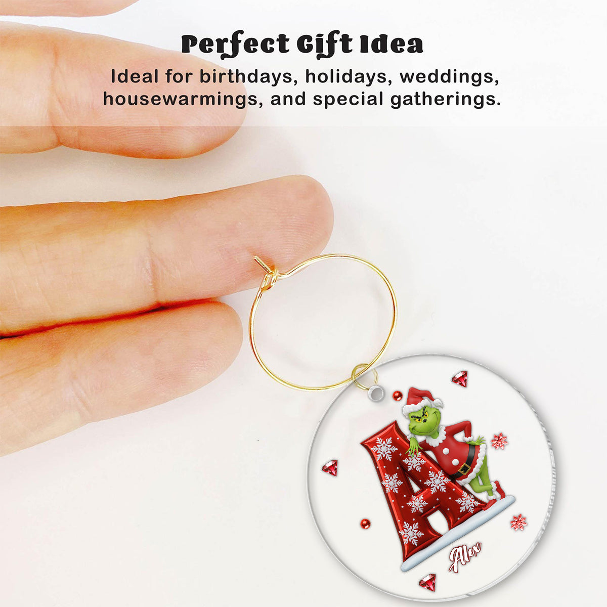 Joyeux Noël - Verre à vin de Noël personnalisé avec étole et longue tige