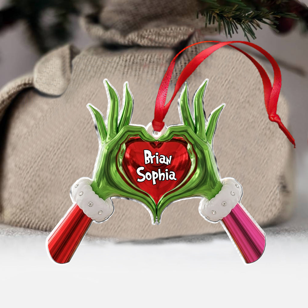 Merry Grinchmas Couple - Personalized Stole Christmas Ornament