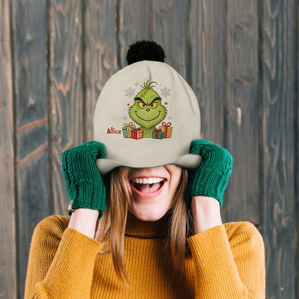 Merry Grinchmas - Personalized Stole Christmas Beanie Hat