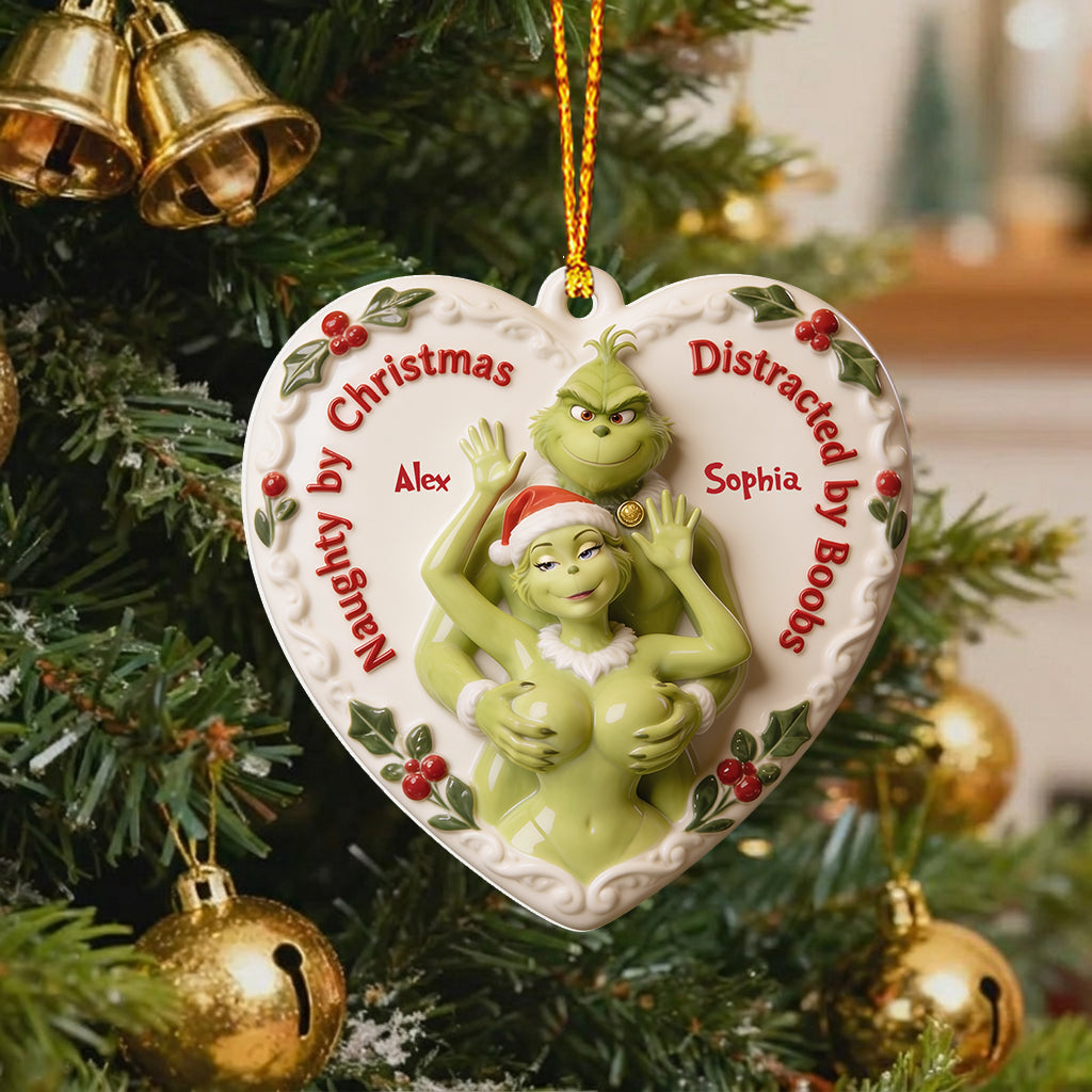 Naughty Couple Grinchmas - Personalized Stole Christmas Premium 3D Ornament