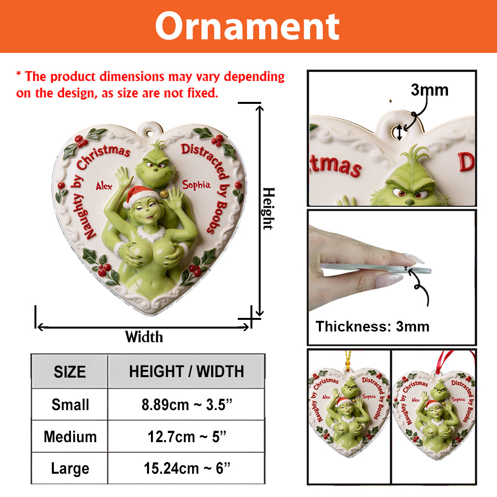 Naughty Couple Grinchmas - Personalized Stole Christmas Premium 3D Ornament