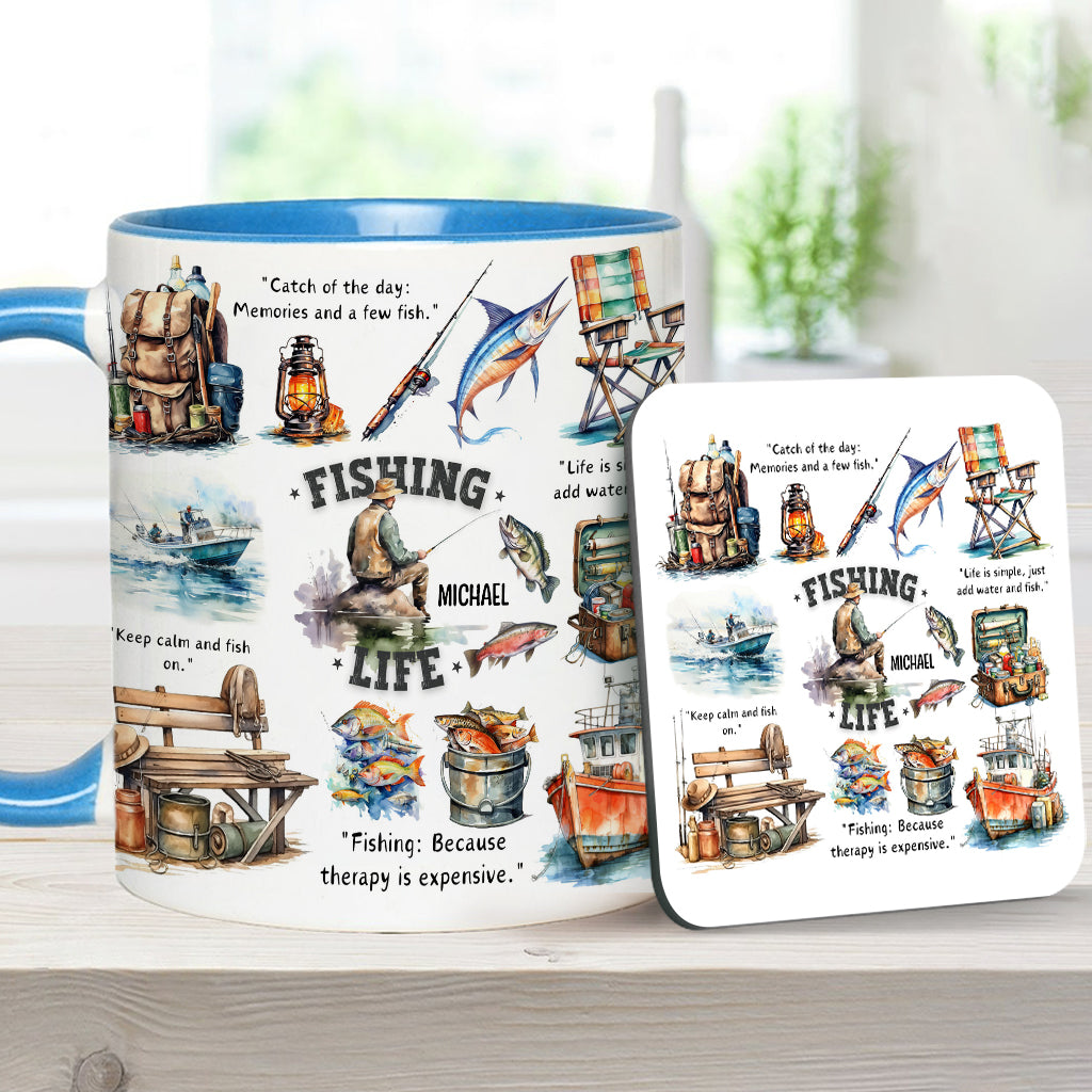 Mug personnalisé « Passionné de pêche »