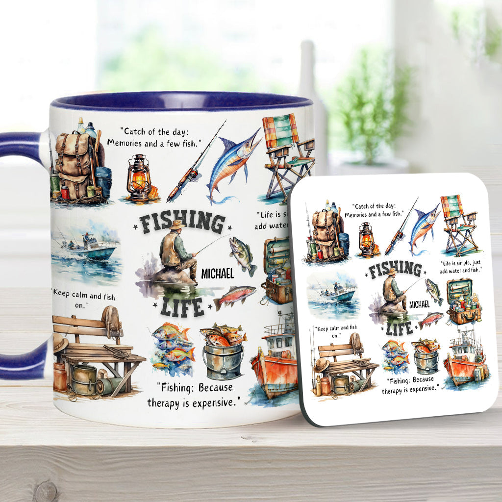 Mug personnalisé « Passionné de pêche »