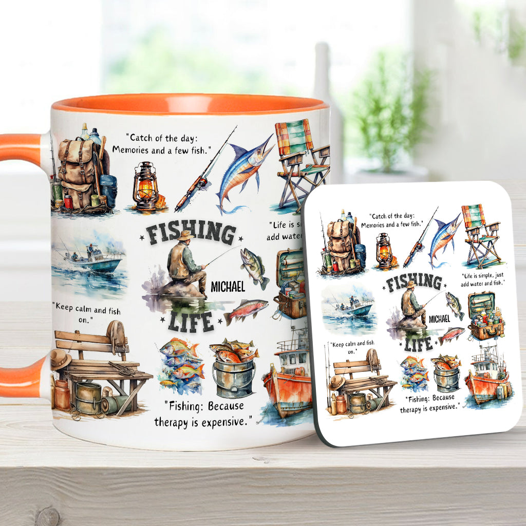Mug personnalisé « Passionné de pêche »