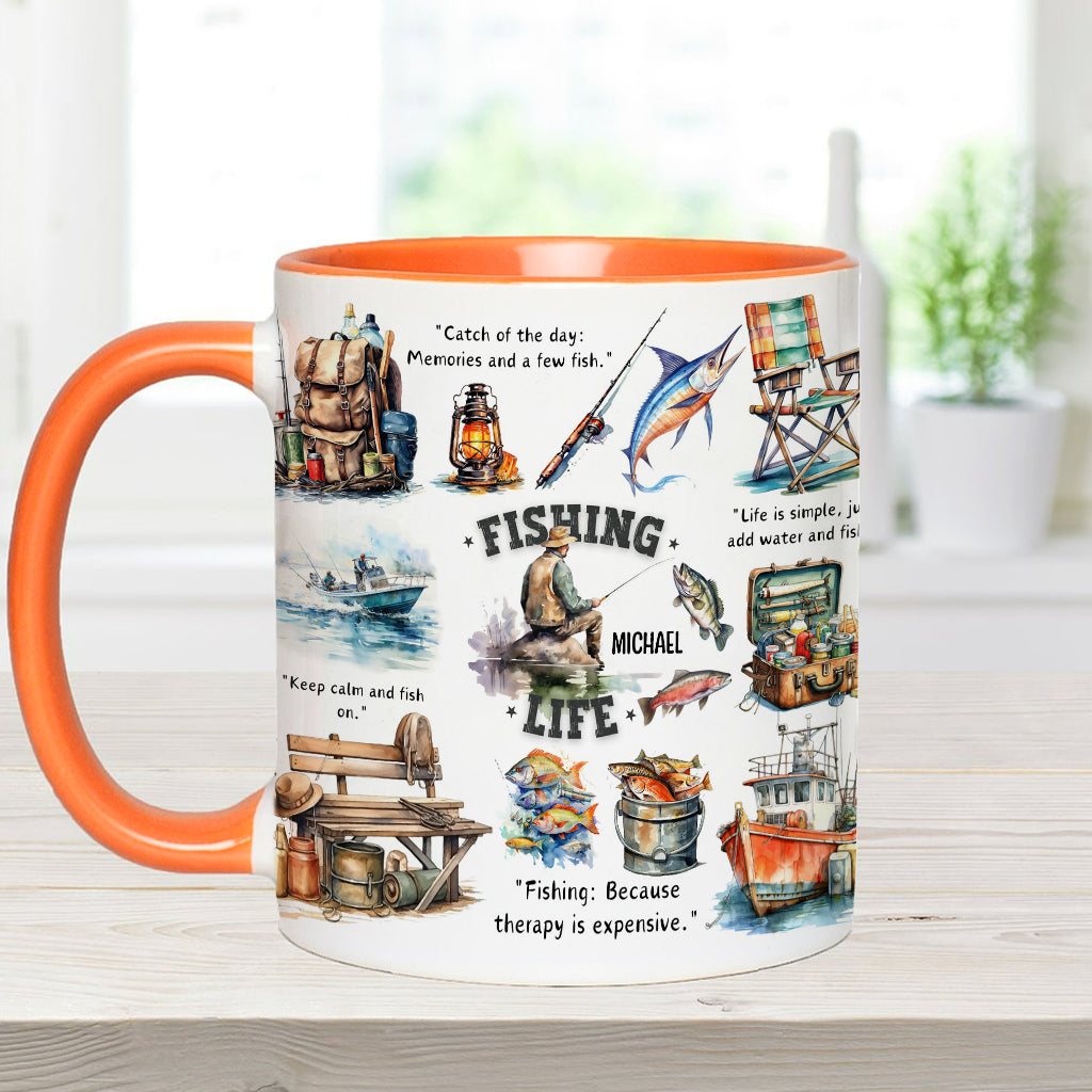 Mug personnalisé « Passionné de pêche »