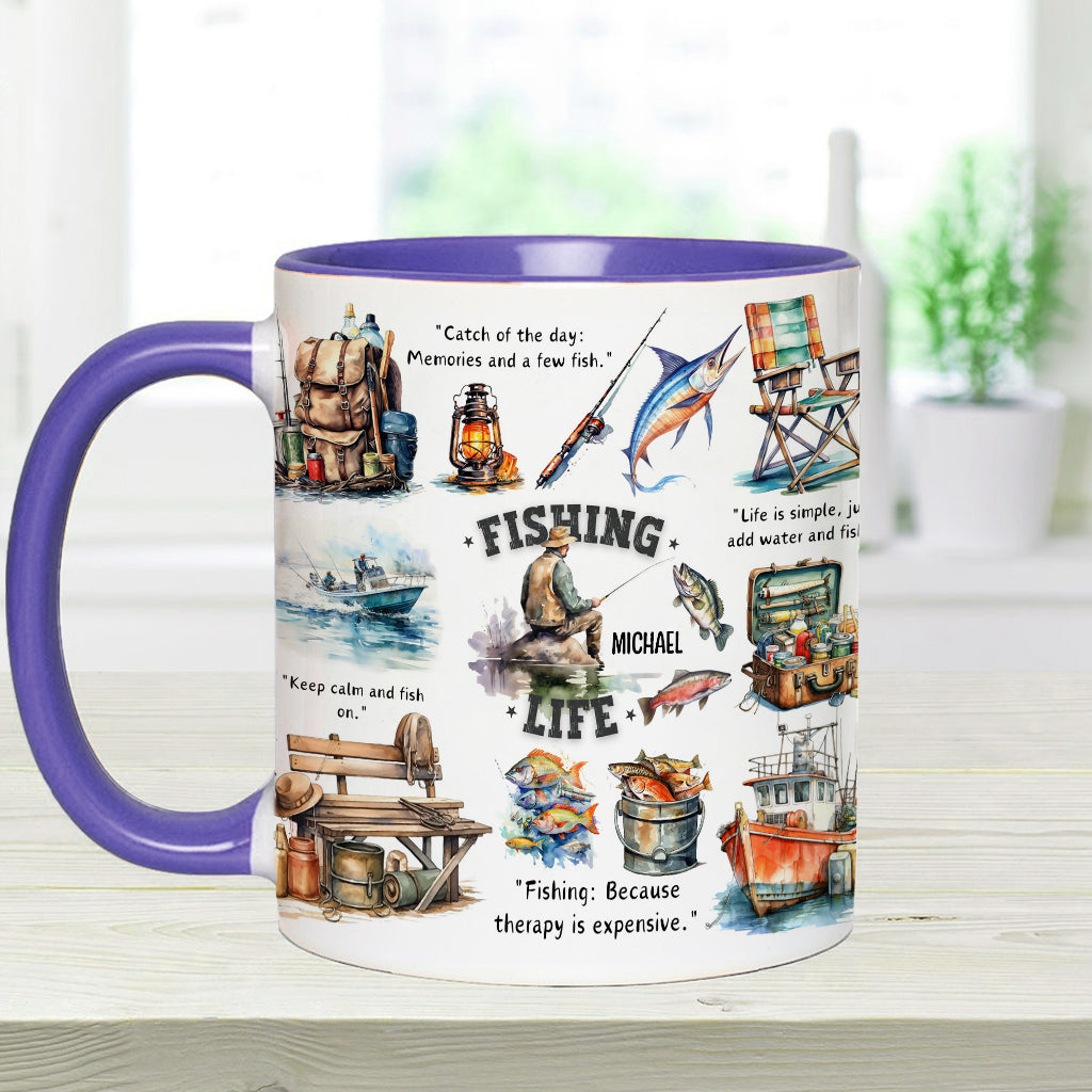 Mug personnalisé « Passionné de pêche »