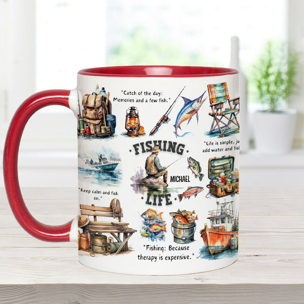 Mug personnalisé « Passionné de pêche »