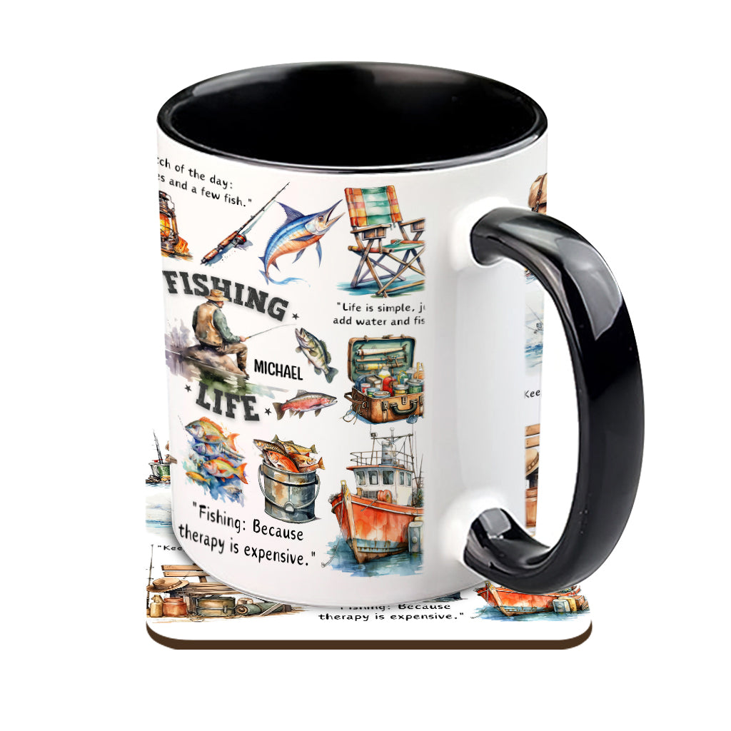 Mug personnalisé « Passionné de pêche »
