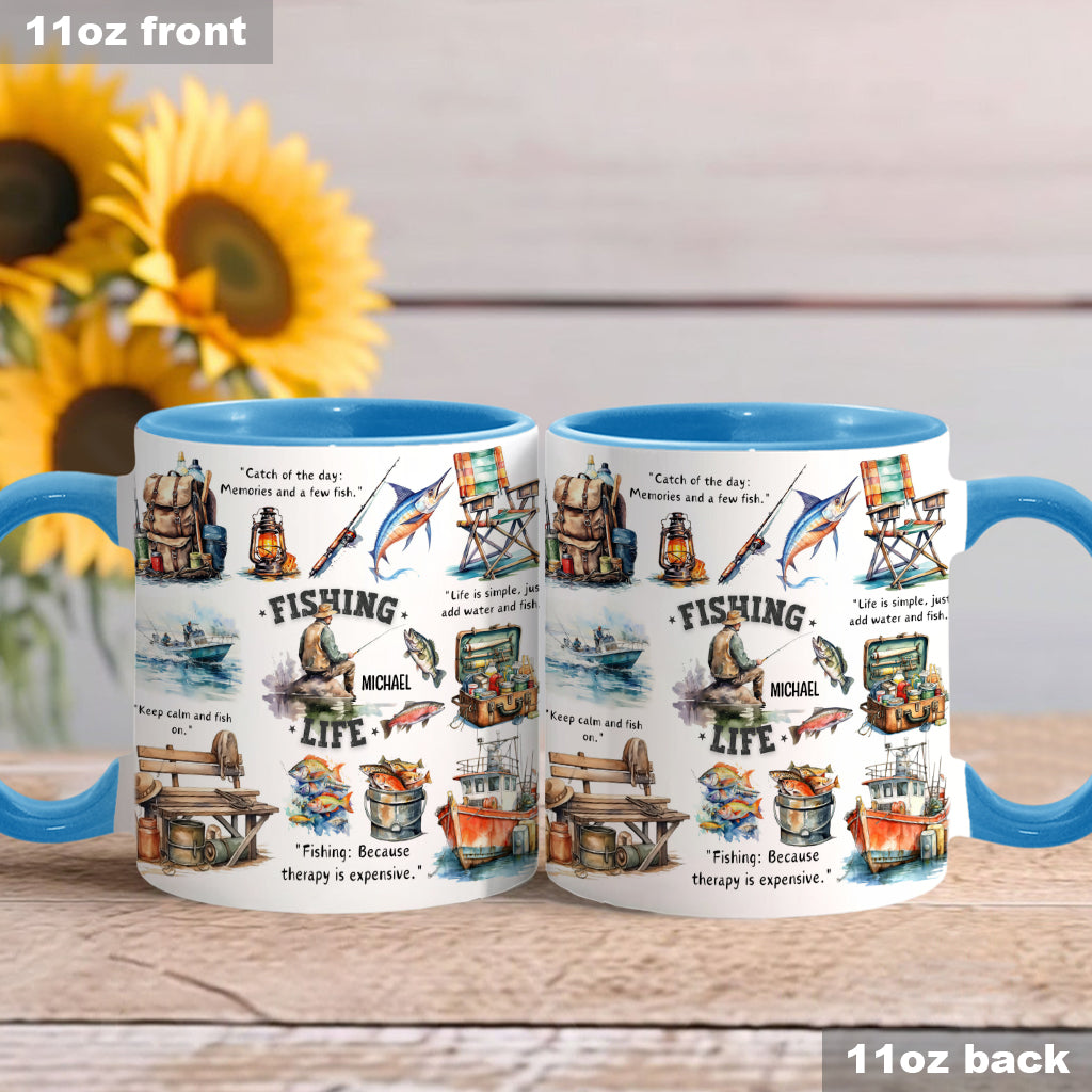 Mug personnalisé « Passionné de pêche »