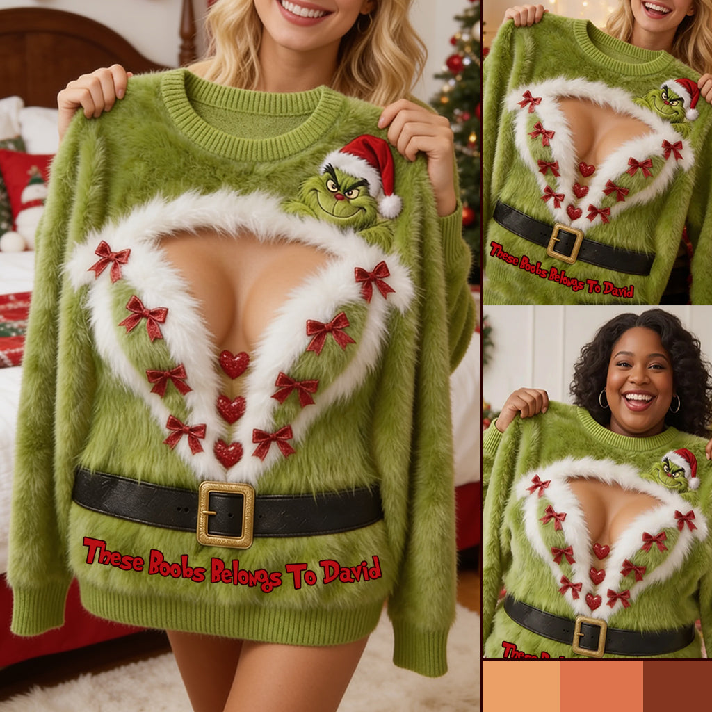 Belongs To My Boyfriend - Personalized Stole Christmas Ugly Sweater