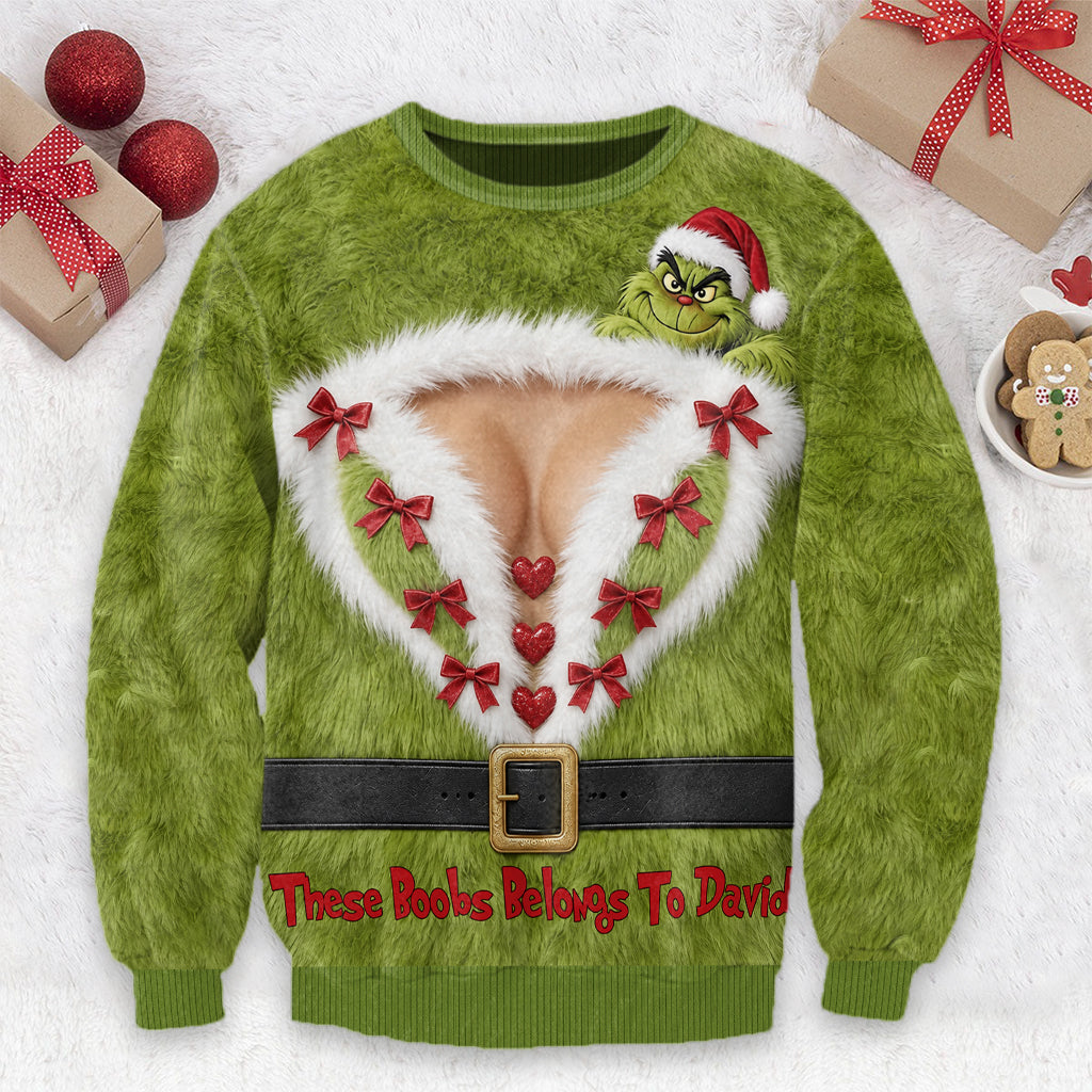 Belongs To My Boyfriend - Personalized Stole Christmas Ugly Sweater