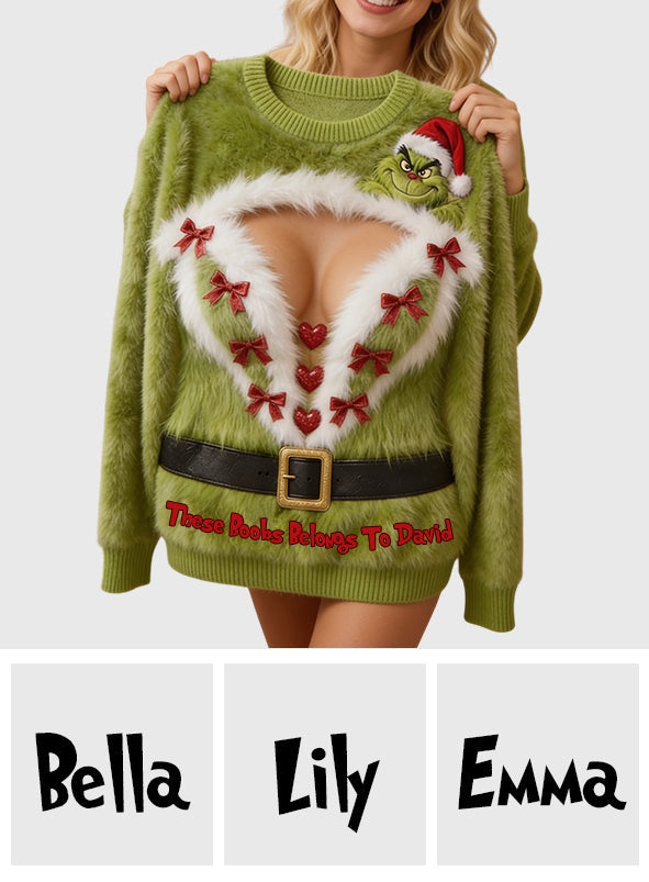 Belongs To My Boyfriend - Personalized Stole Christmas Ugly Sweater