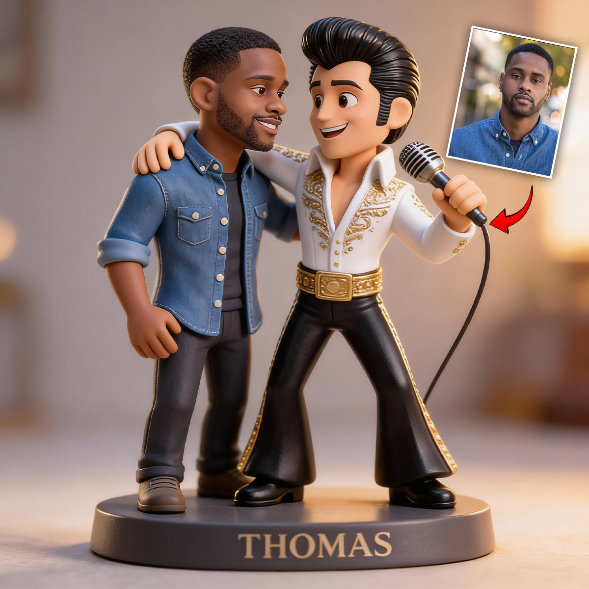 Il doit y avoir une lumière qui brille plus fort quelque part - Plaque acrylique personnalisée « Roi du Rock and Roll »