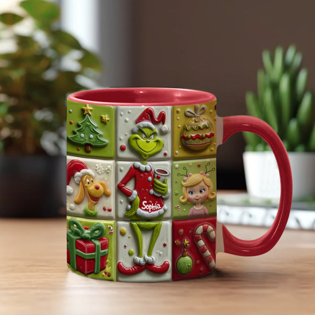 Mug décoratif de Noël personnalisé « The Green Mischief »