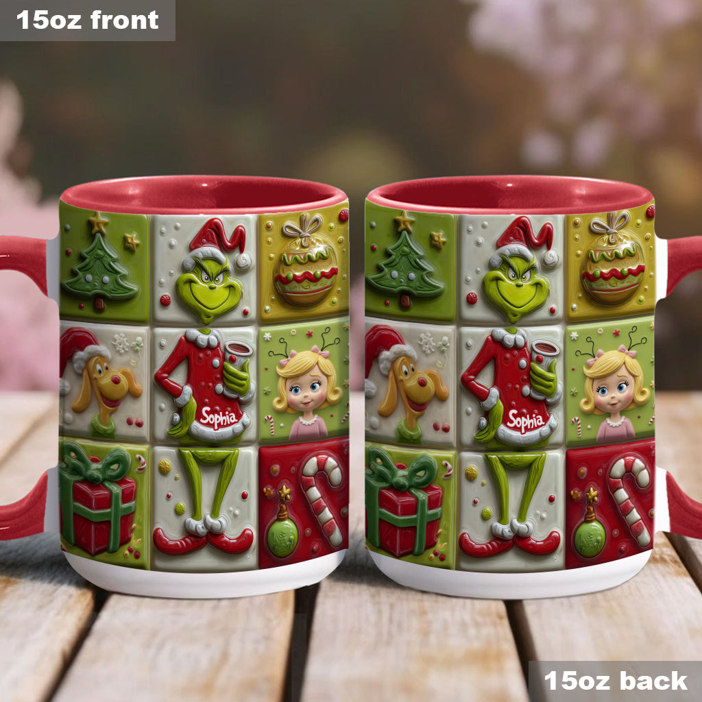 Mug décoratif de Noël personnalisé « The Green Mischief »