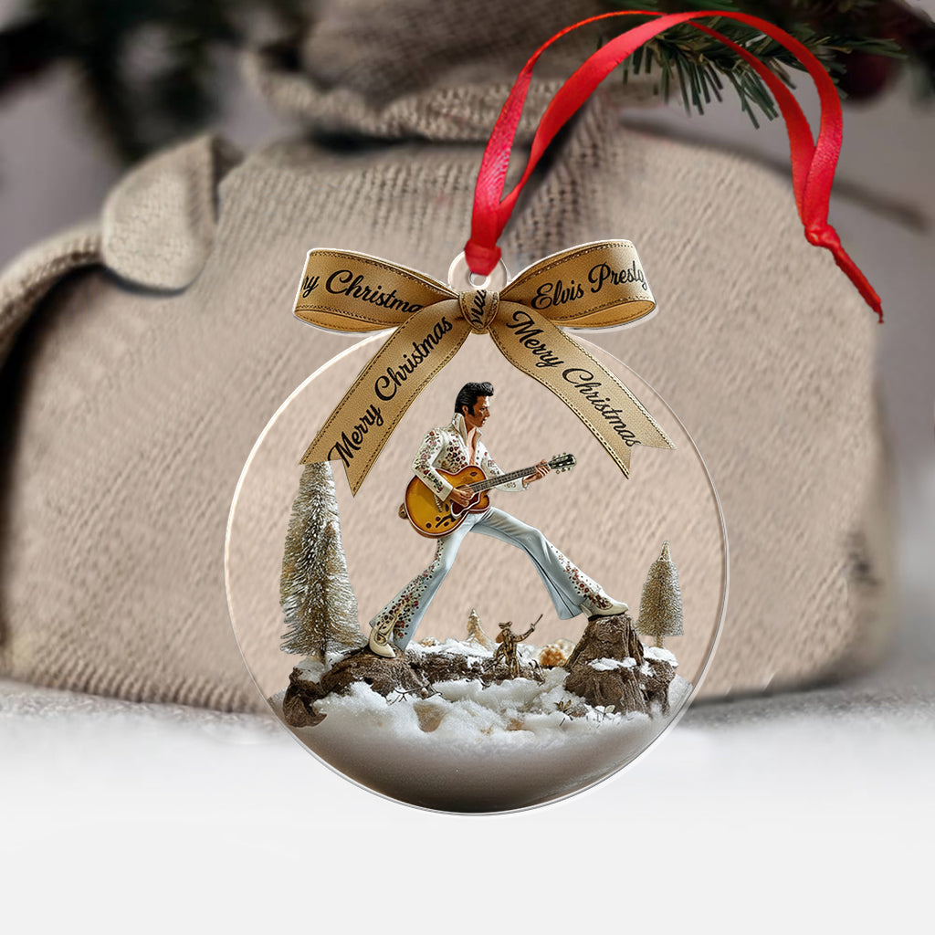 Merry Christmas King Of Rock - Personalized King of Rock and Roll Transparent Ornament