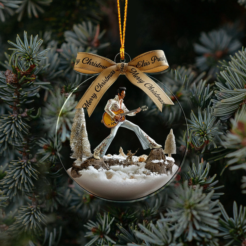 Merry Christmas King Of Rock - Personalized King of Rock and Roll Transparent Ornament